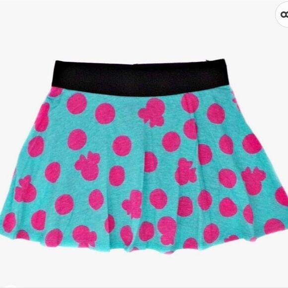 NEW DISNEY MINNIE MOUSE POLKA DOT SKORT MINNIE MOUSE SKIRT, TEAL WITH PINK P… - Picture 1 of 16